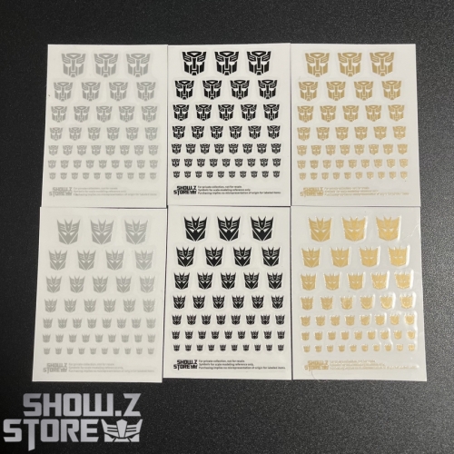Symbol Sticker for Autobots & Decepticon Set of 6
