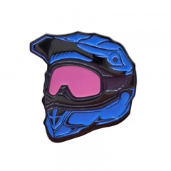 Motorcycle Helmet Metal Badge Blue Version